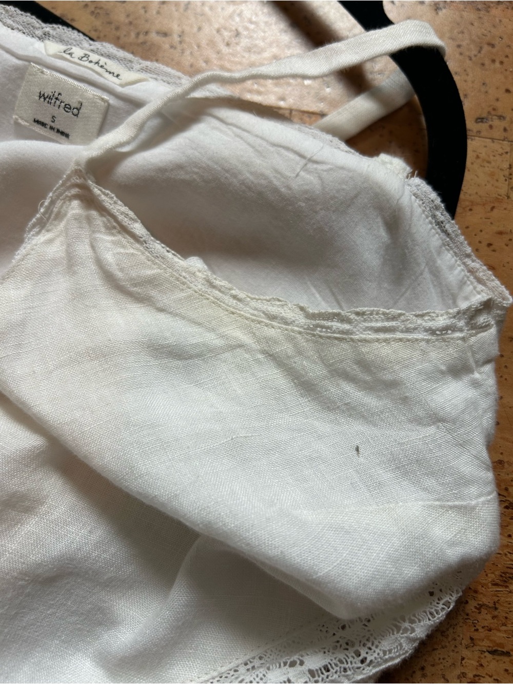 Wilfred La Bohème 100% Linen White Wrap Midi Dress | Lace Trim | Size S - Picture 7 of 7